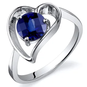 Blue Sapphire Round Cut Sterling Silver Ring Size 5