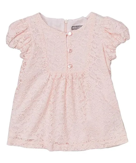 Blush Lace Cap-Sleeve Top