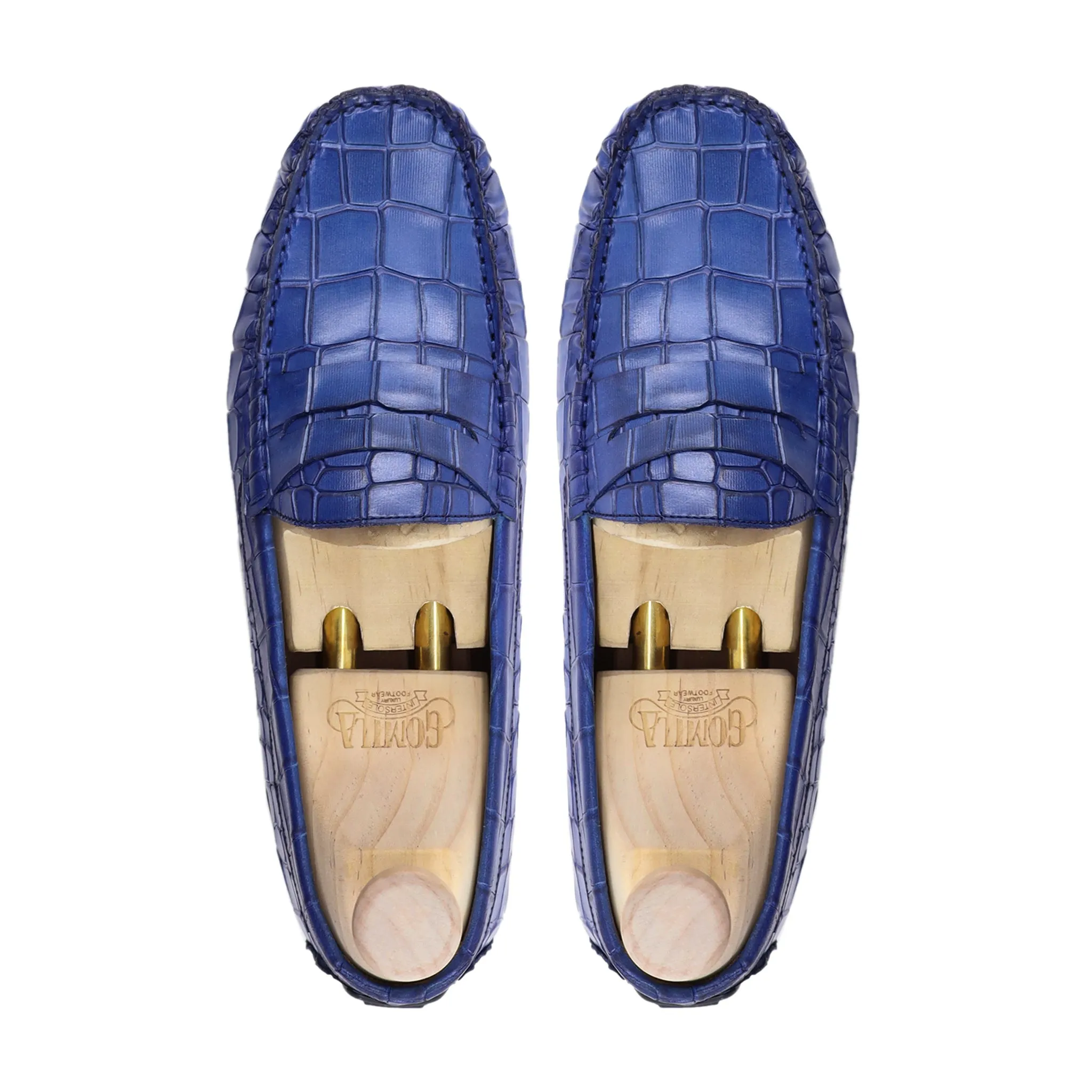 Botan - Men's Blue Calf leather Driver Shoe