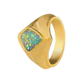 Boulder Opal & 18K Gold Ring