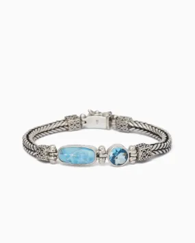 Bubble Stone Link Bracelet - Larimar/Hampton Blue Topaz