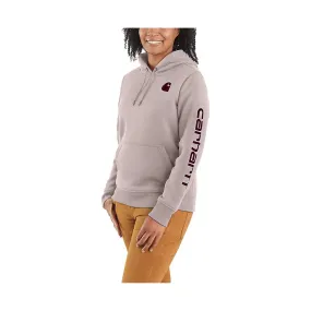 Carhartt Women's Relaxed Fit Midweight Logo Sleeve Graphic Sweatshirt - Mink