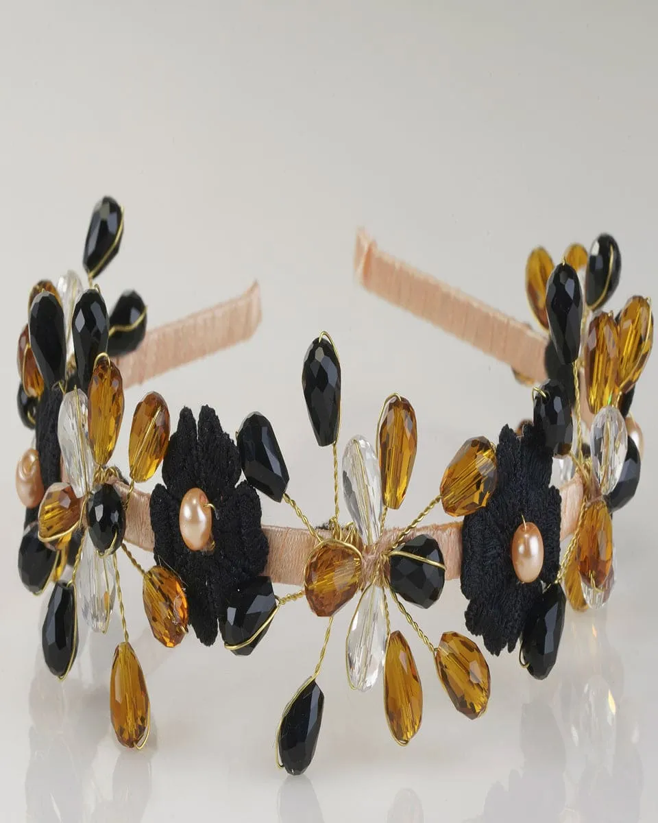 Celestial Star Black and Gold Headband