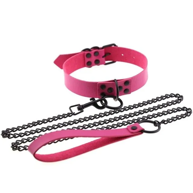 Chain Traction Collar Choker Leather Gothic Punk Harajuku Necklace