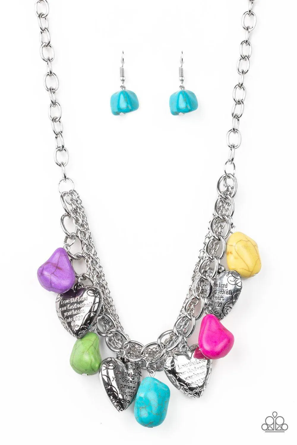 Change of Heart Multicolored Stone Necklace - Paparazzi Accessories