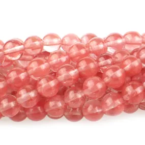 Cherry Quartz 6mm Round - 8-Inch