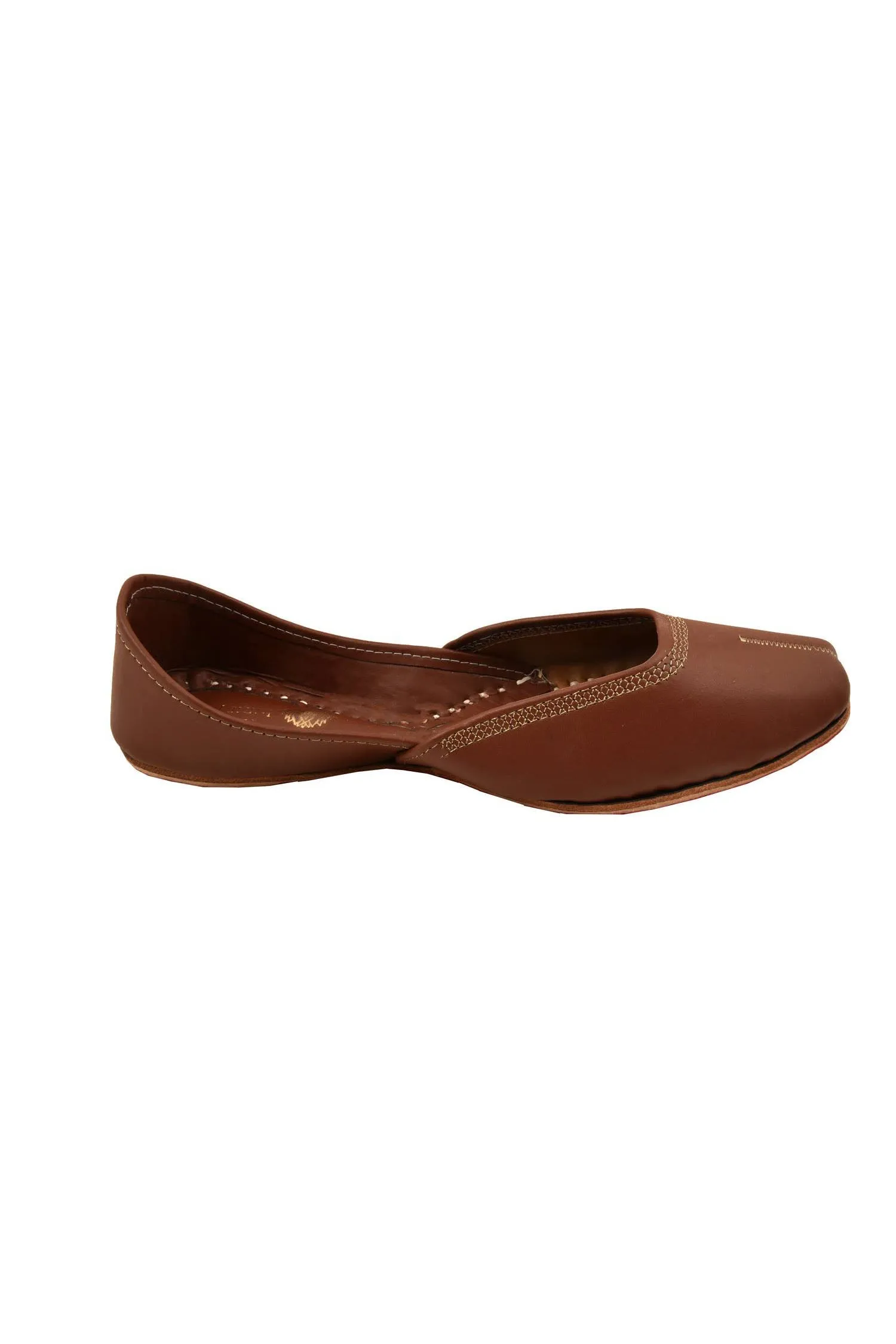 Chocolate Brown Faux Leather Jutti