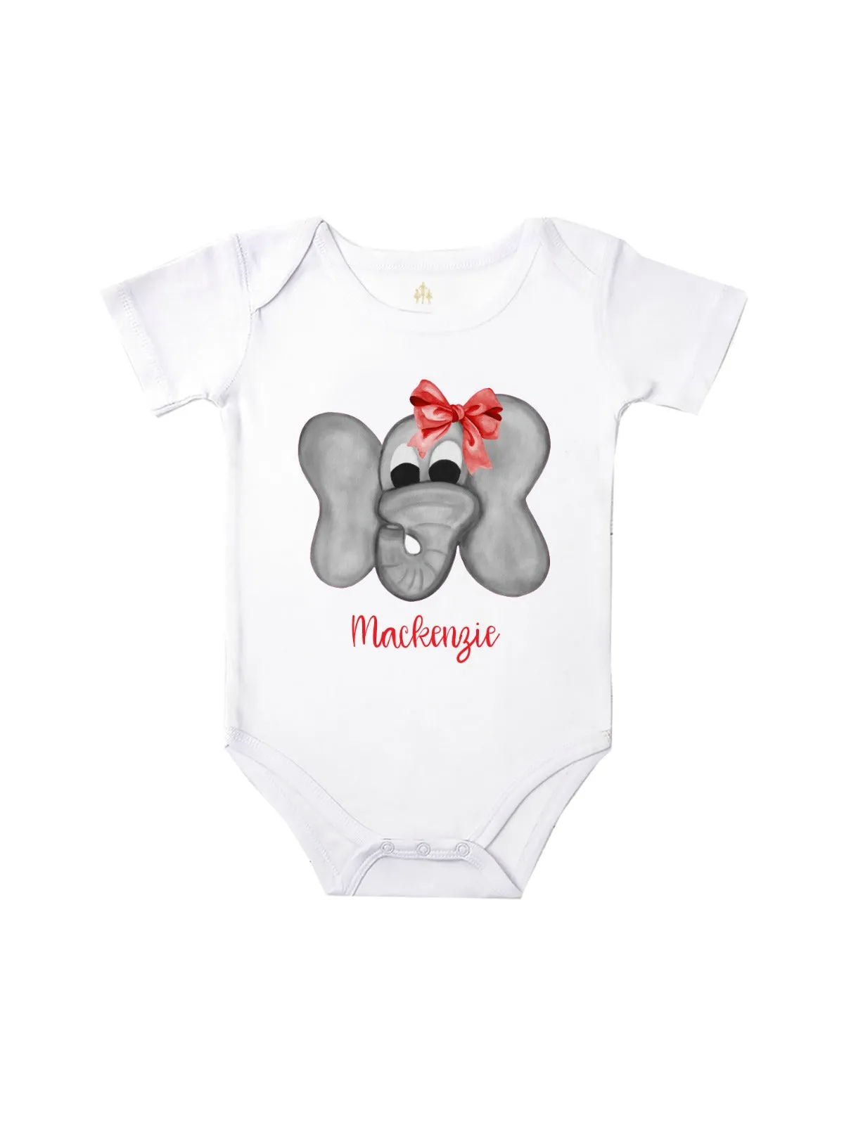 Christmas Elephant Baby Bodysuit