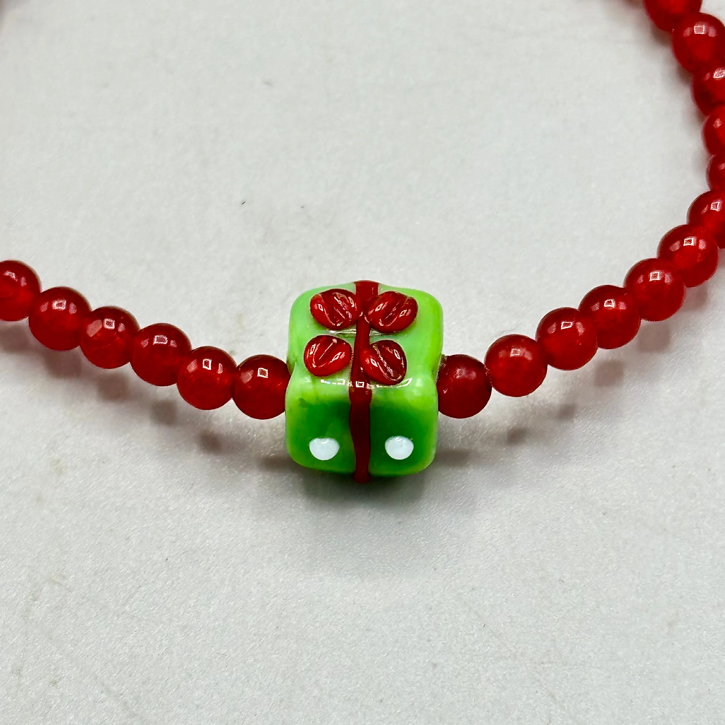 Christmas Santa Beaded Stretch Bracelet