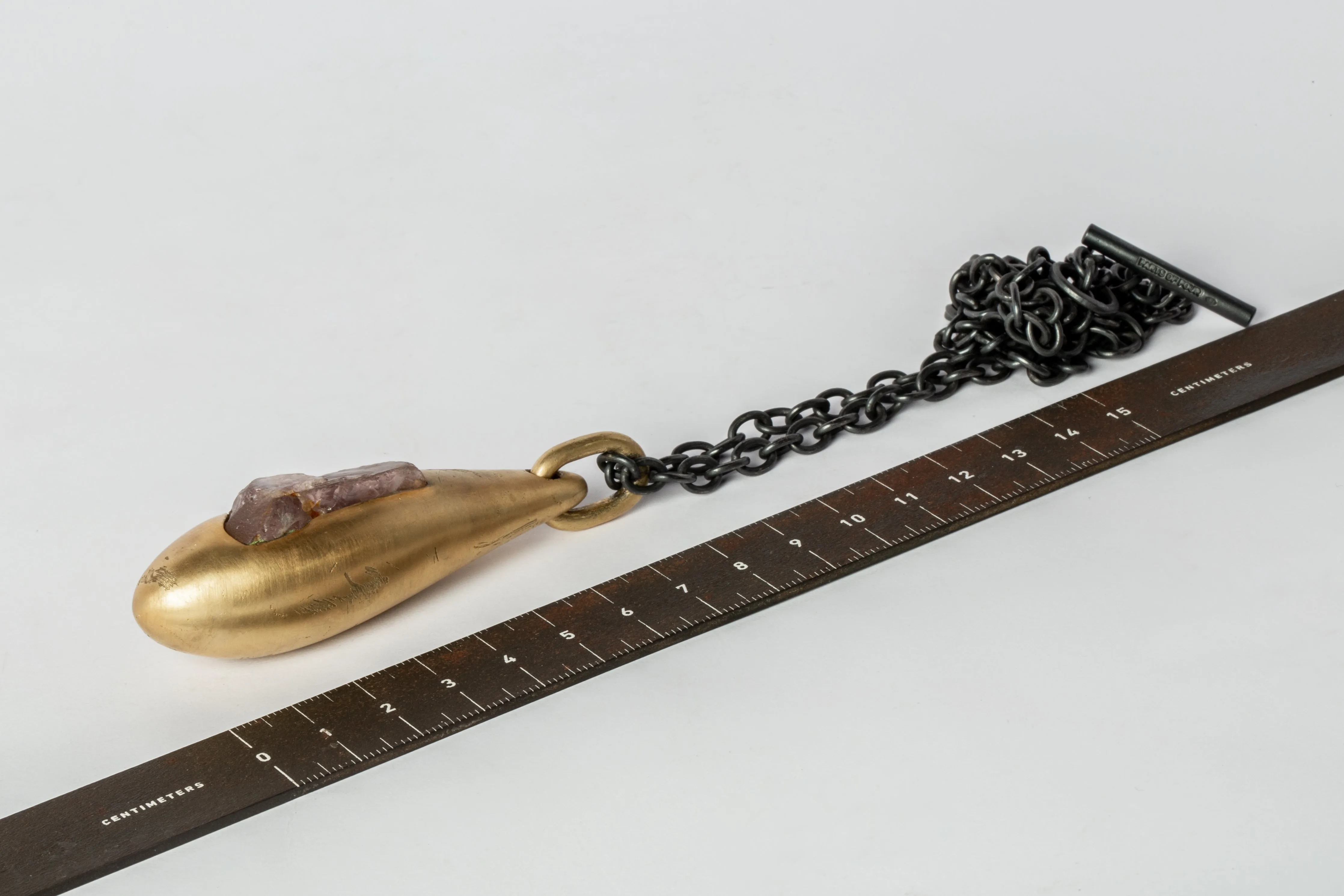 Chrysalis Necklace (Cremaster Emergence, Rose Quartz, AG KA ROS)