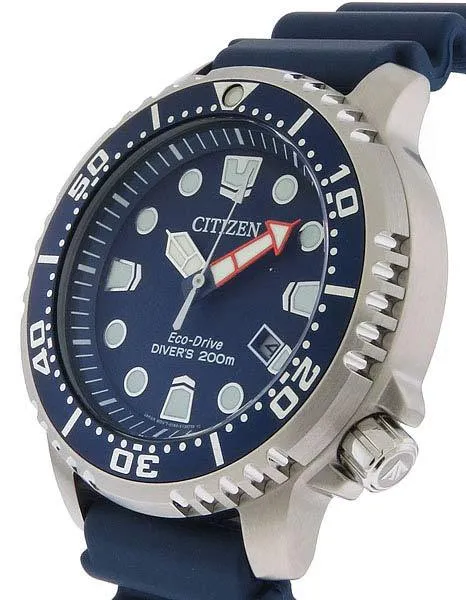 Citizen Mens Eco-Drive Promaster Diver - Blue Dial - Blue Rubber Strap -