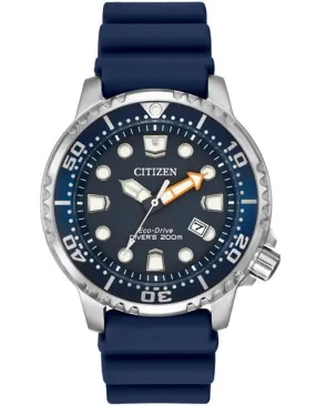 Citizen Mens Eco-Drive Promaster Diver - Blue Dial - Blue Rubber Strap -