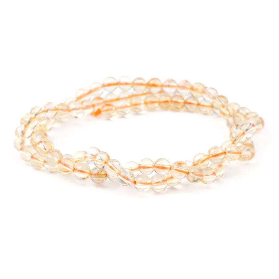 Citrine 4mm Round (Natural) A Grade - 15-16 inch