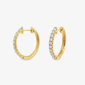 Classic 0.55CT Diamond Huggie Earrings