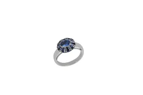 Classic 75 Twist Oval Blue Sapphire Ring set in White Gold