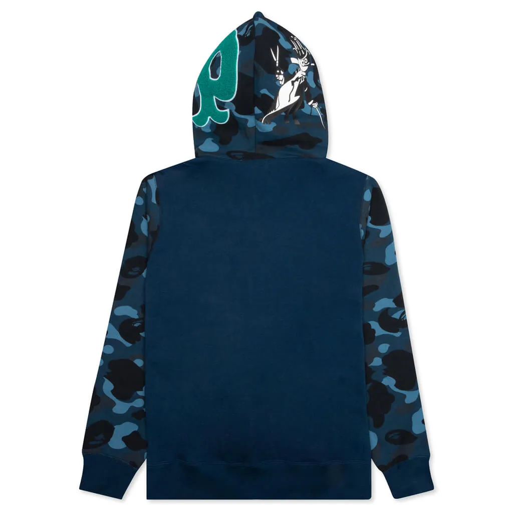 Color Camo Panda Full Zip Hoodie - Navy