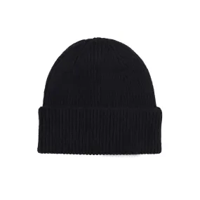 Colorful Merino Wool Beanie Deep Black