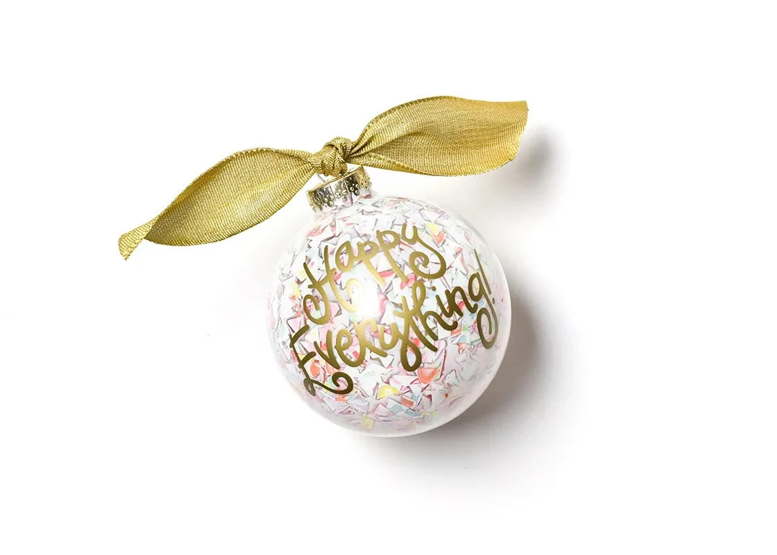 Confetti Glass Ornament Happy Everything