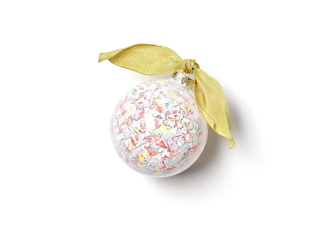 Confetti Glass Ornament Happy Everything