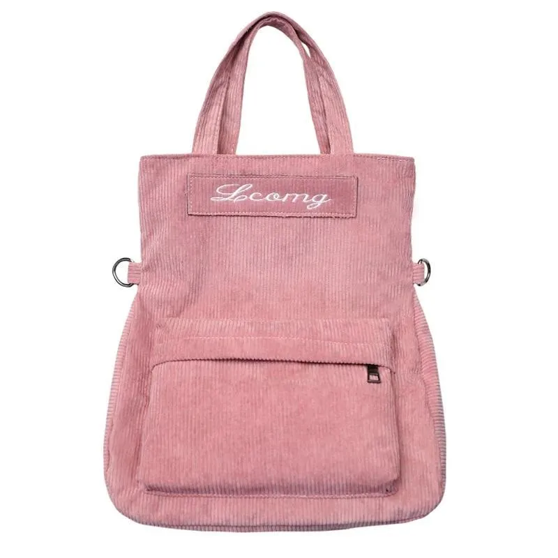 Corduroy Cute Casual 20 to 35 Litre Backpack for Women