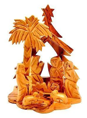 Crib Nativity Made in Olivewood From Bethlehem -  Model 118