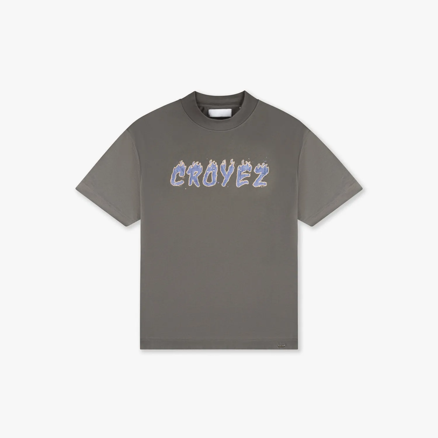 CROYEZ BURNING LOGO T-SHIRT - ANTHRACITE/PURPLE