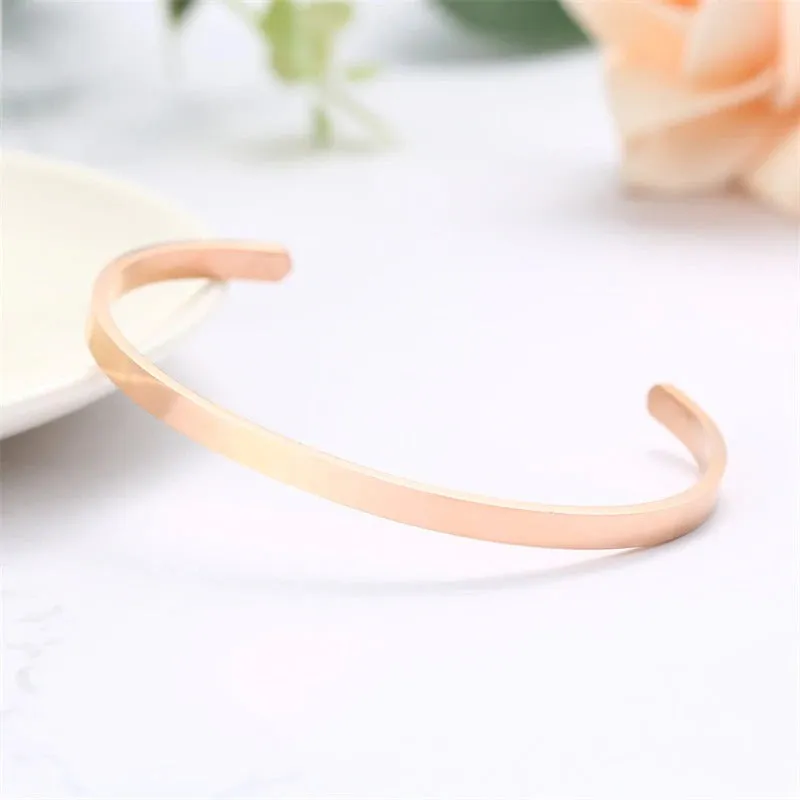 Custom Engrave Gold, Rose Gold or Silver Stainless Steel Fashion Bangle