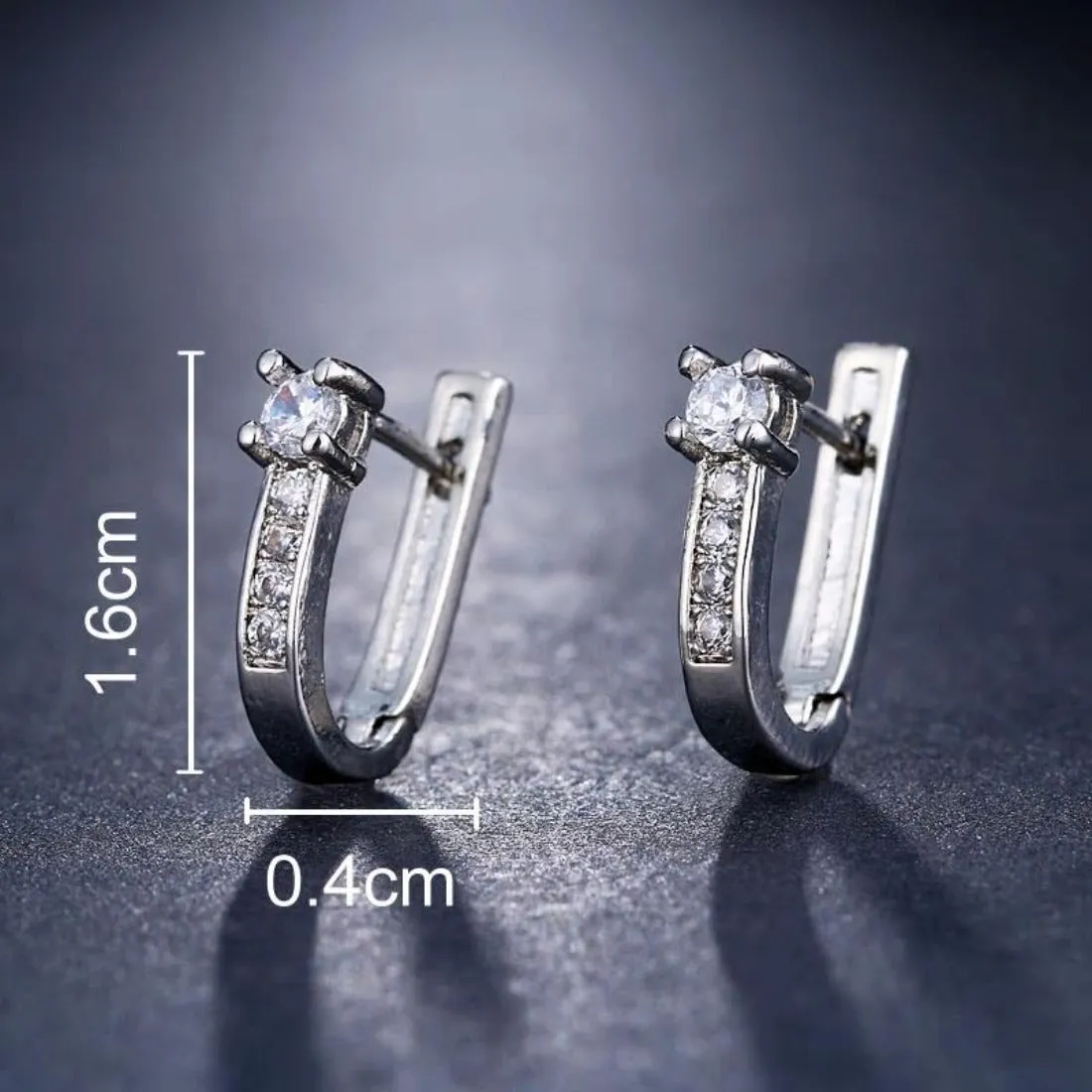 CZ Cute Crystal Huggies Hoop Earring