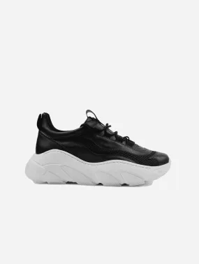 Daddy's Grape Leather Vegan Sneakers | Black & White