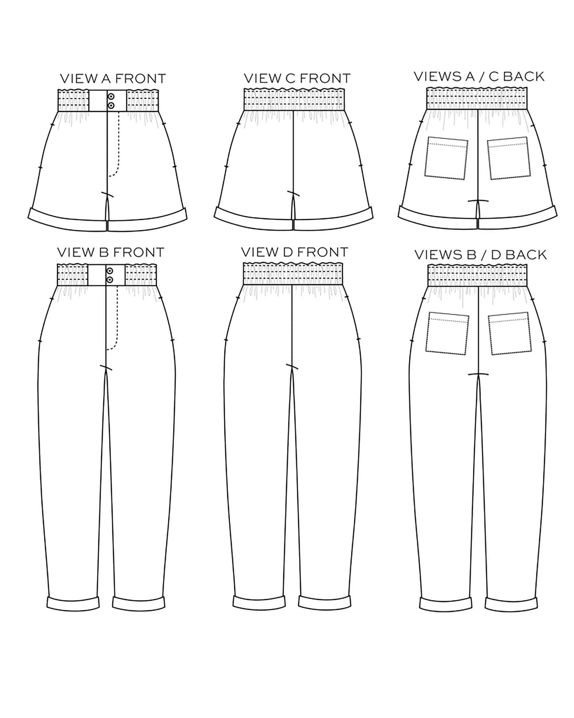 Dani Short & Pant | Sz 0-18 | Sewing Pattern by True Bias