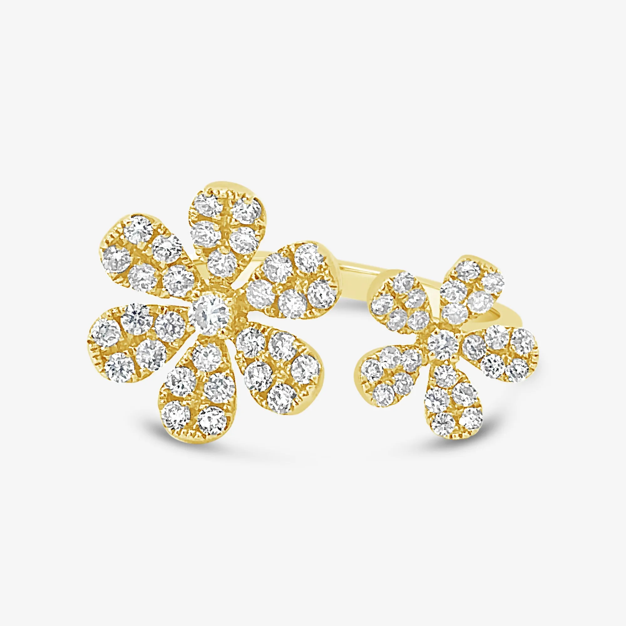 Diamond Double Flower Ring