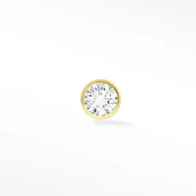 Diamond Flat Back Earring Diamond Bezel 14k Yellow