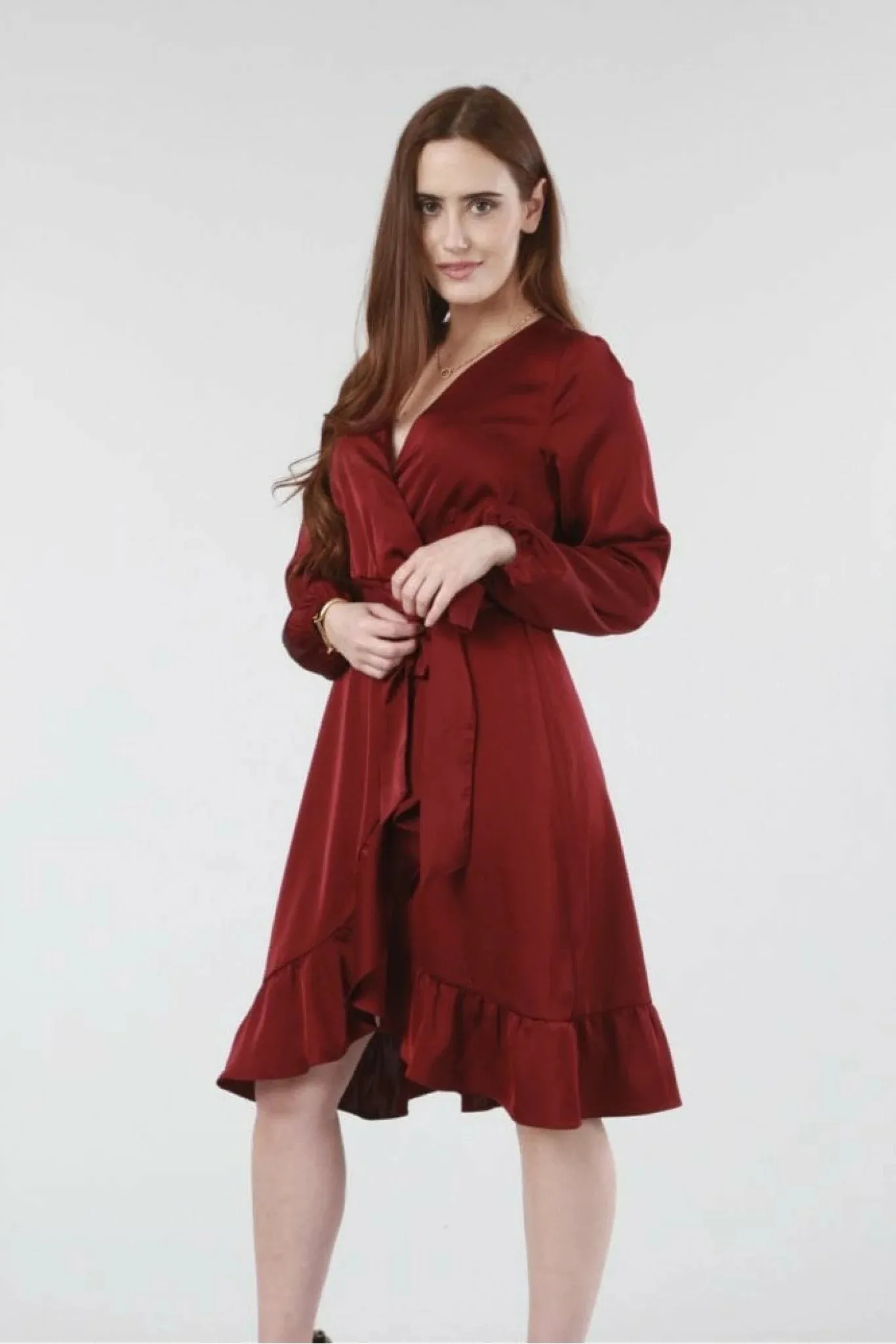 Double Second Frill Wrap Dress