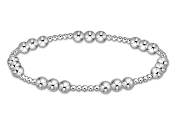 E Newton Classic Joy Pattern Bead Bracelet - Sterling