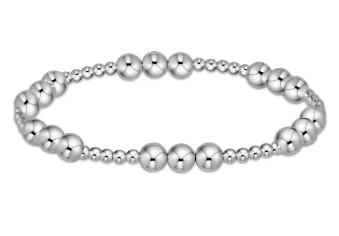 E Newton Classic Joy Pattern Bead Bracelet - Sterling