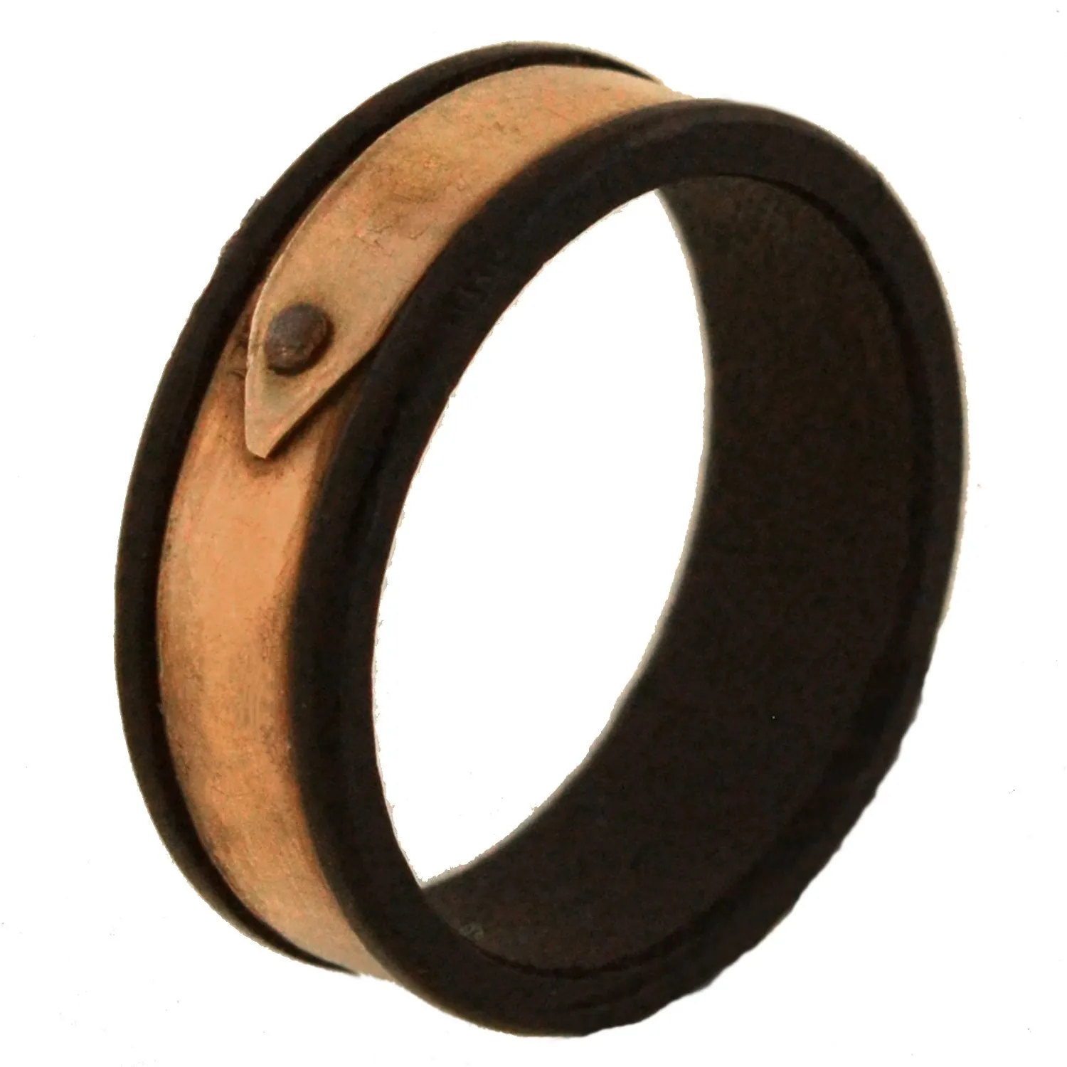 Early Victorian 15kt Gutta-Percha Ring with Buckle Detail