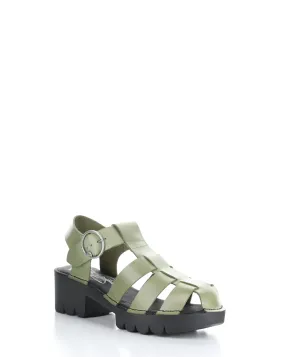 EMME511FLY 010 LIGHT GREEN Round Toe Sandals