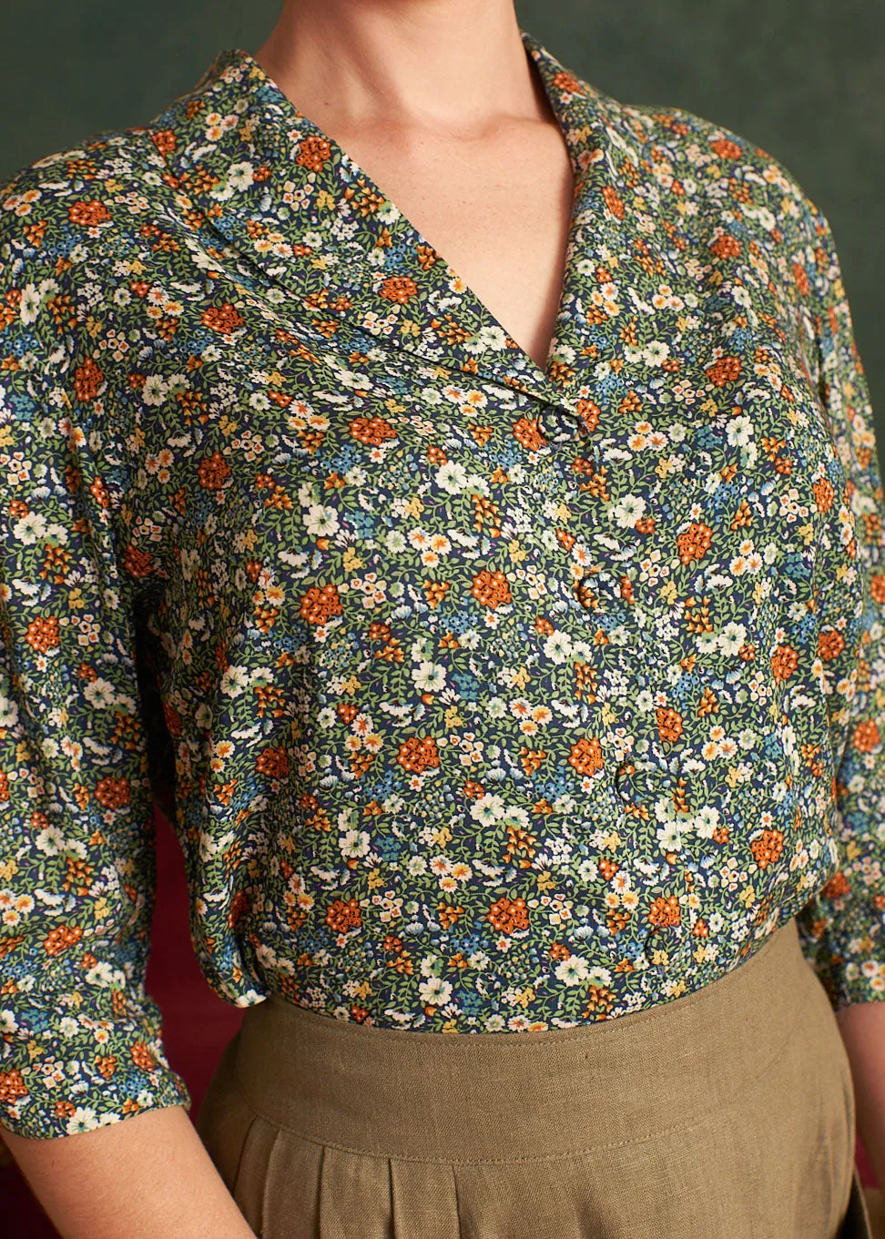 Fabulous Petite Green Floral Blouse