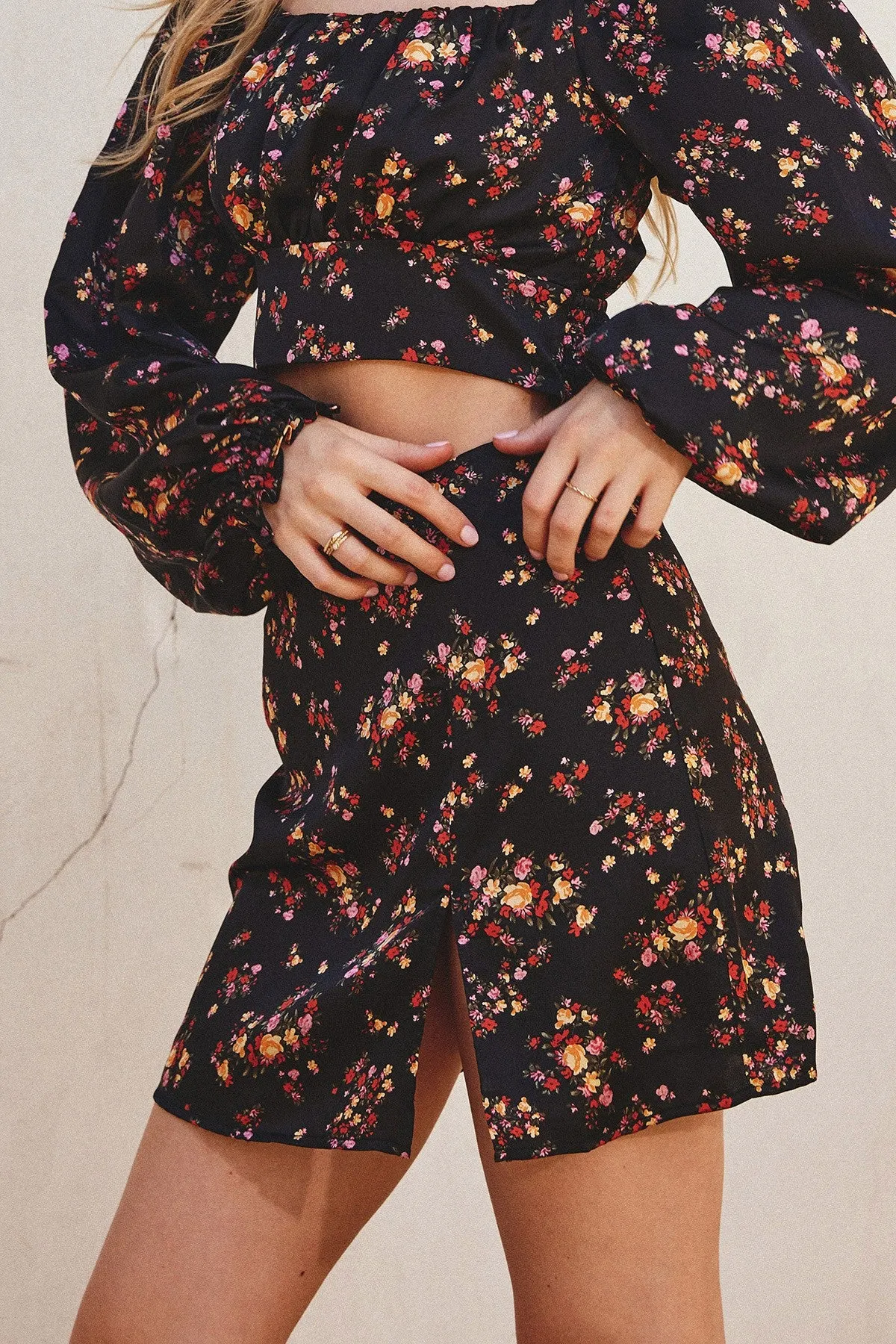 Fall Floral Mini Skirt