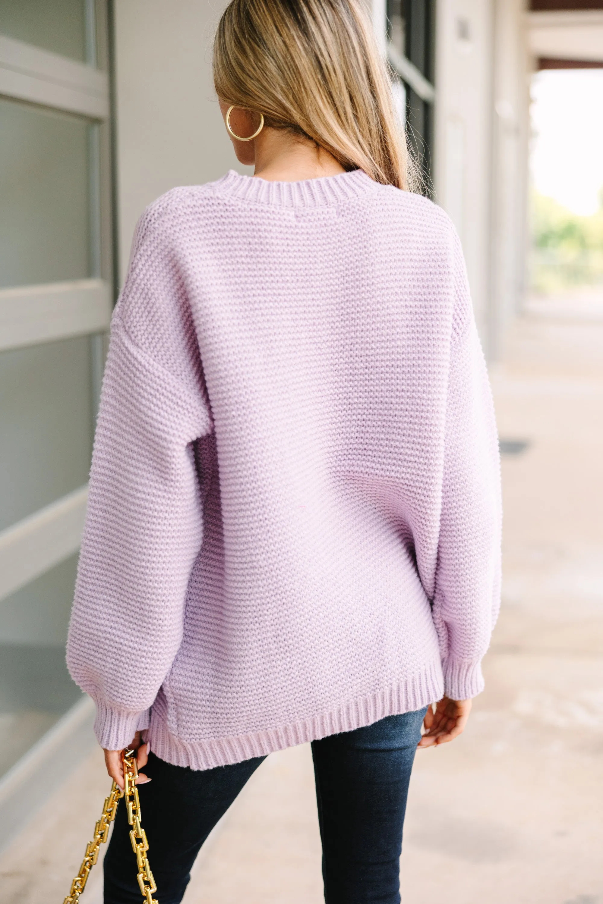 Find Your Joy Lilac Purple Ribbed Knit Sweater