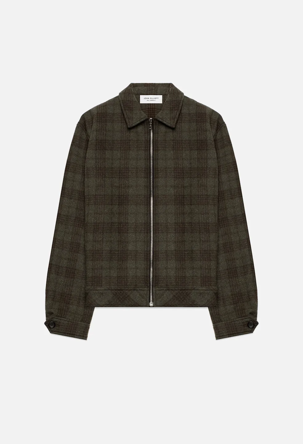 Flannel Zip Blouson / Olive Plaid