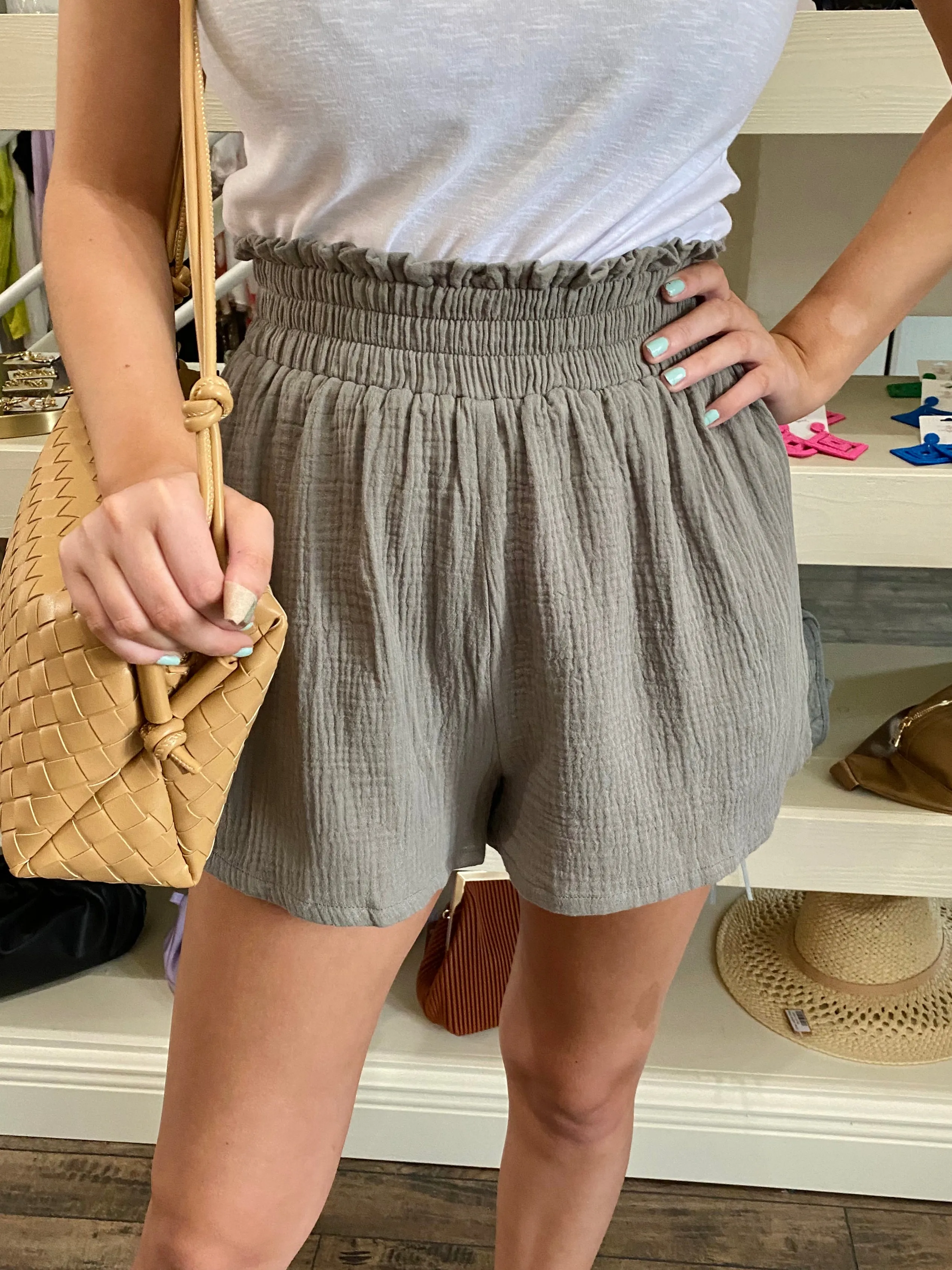 Gauze Smock Waist Shorts