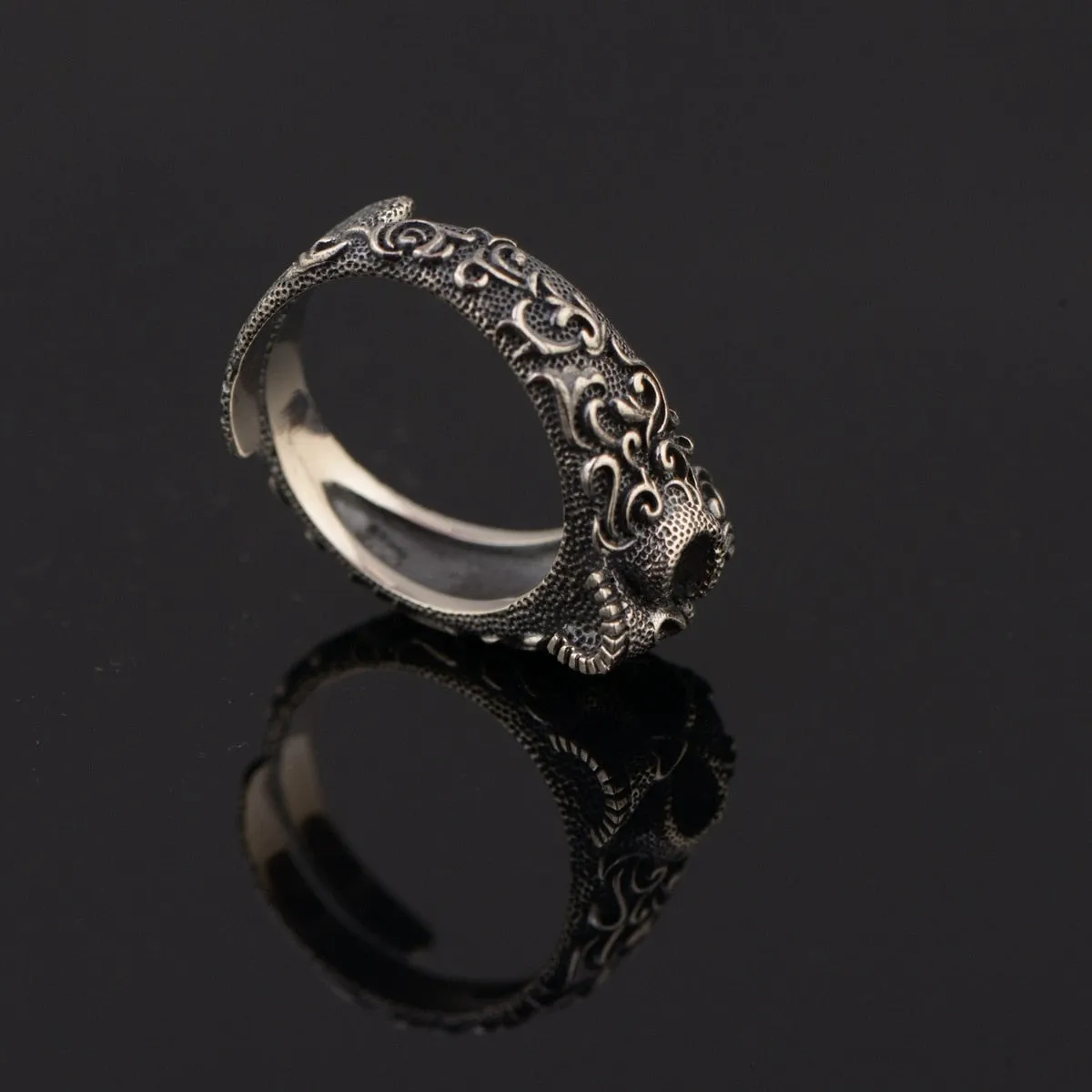 Gothic Punk Skull 925 Sterling Silver Resizable Vintage Ring