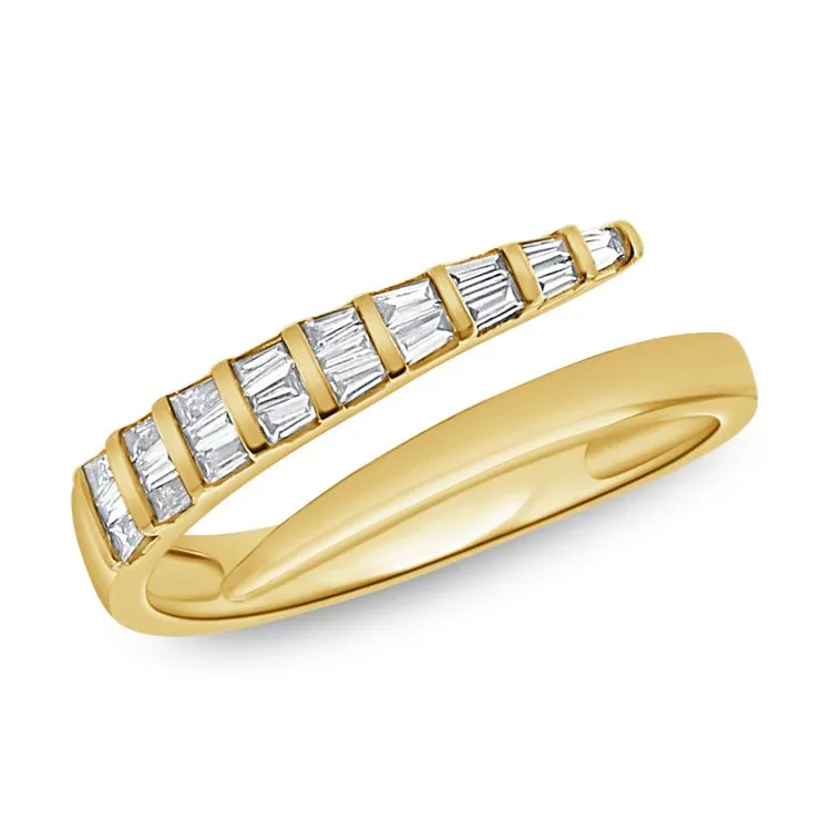 Graduated Baguettes/Solid Wrap Ring