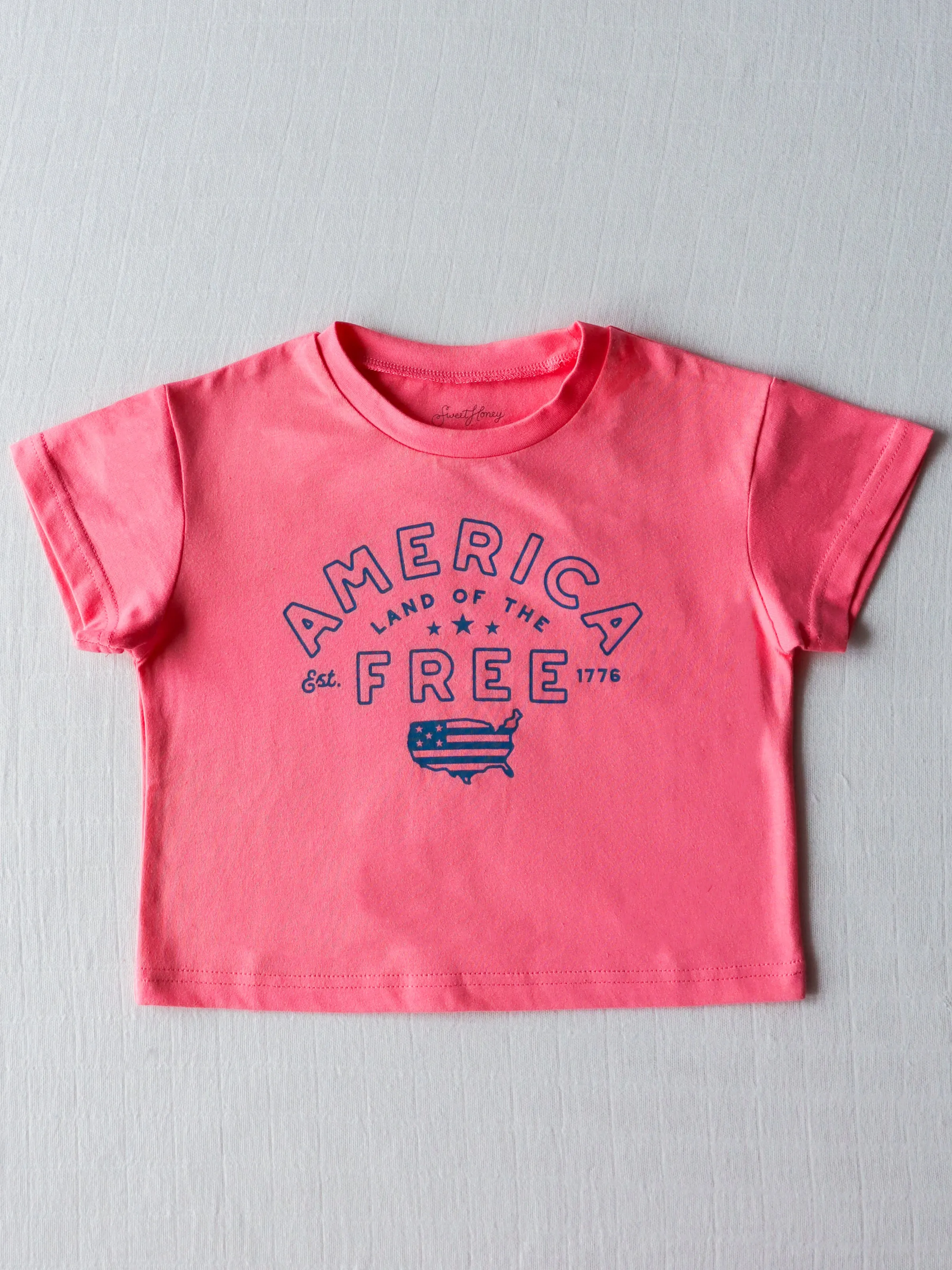 Graphic Tee - America Independence Pink