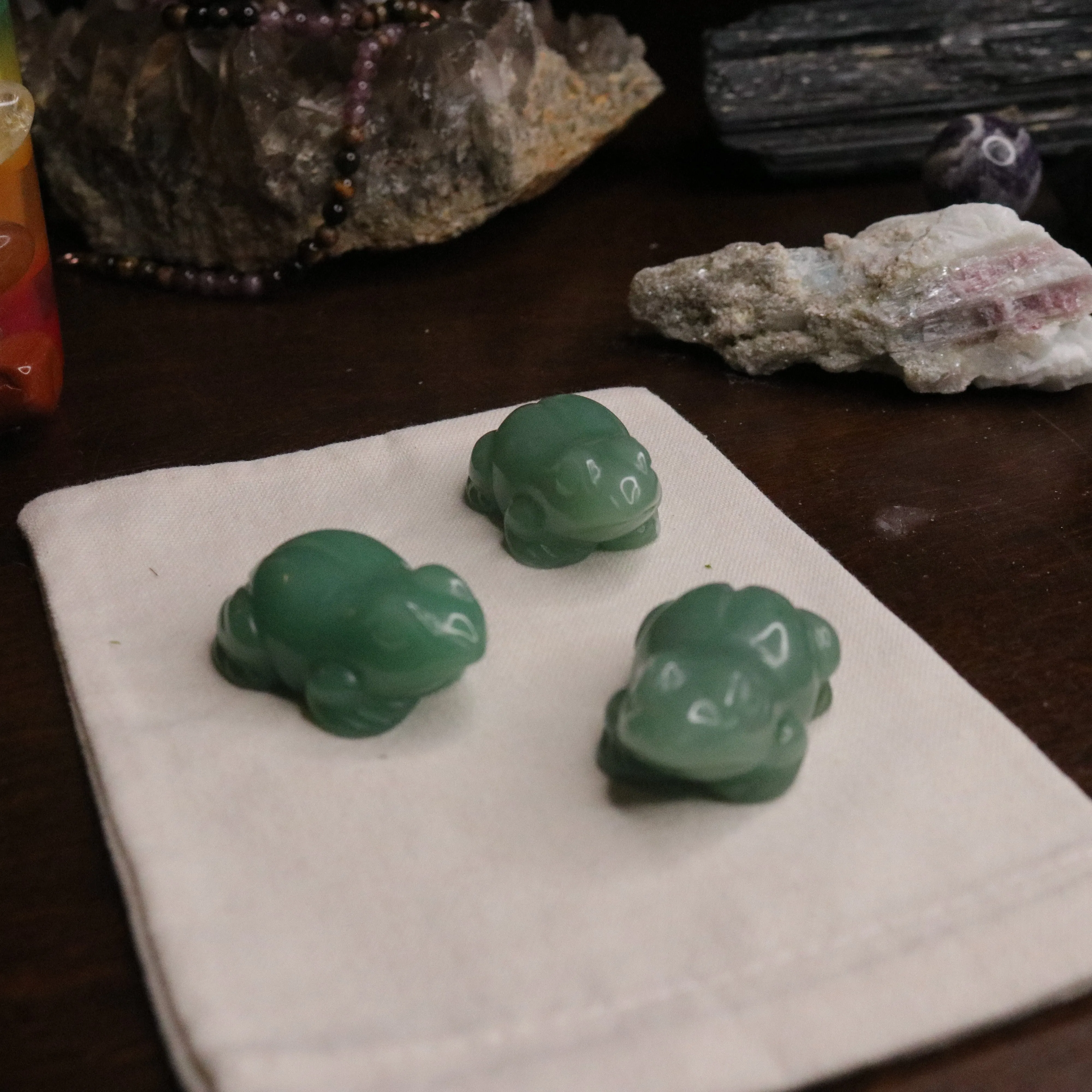 Green Aventurine Frog Carvings for Abundance, Luck and Prosperity