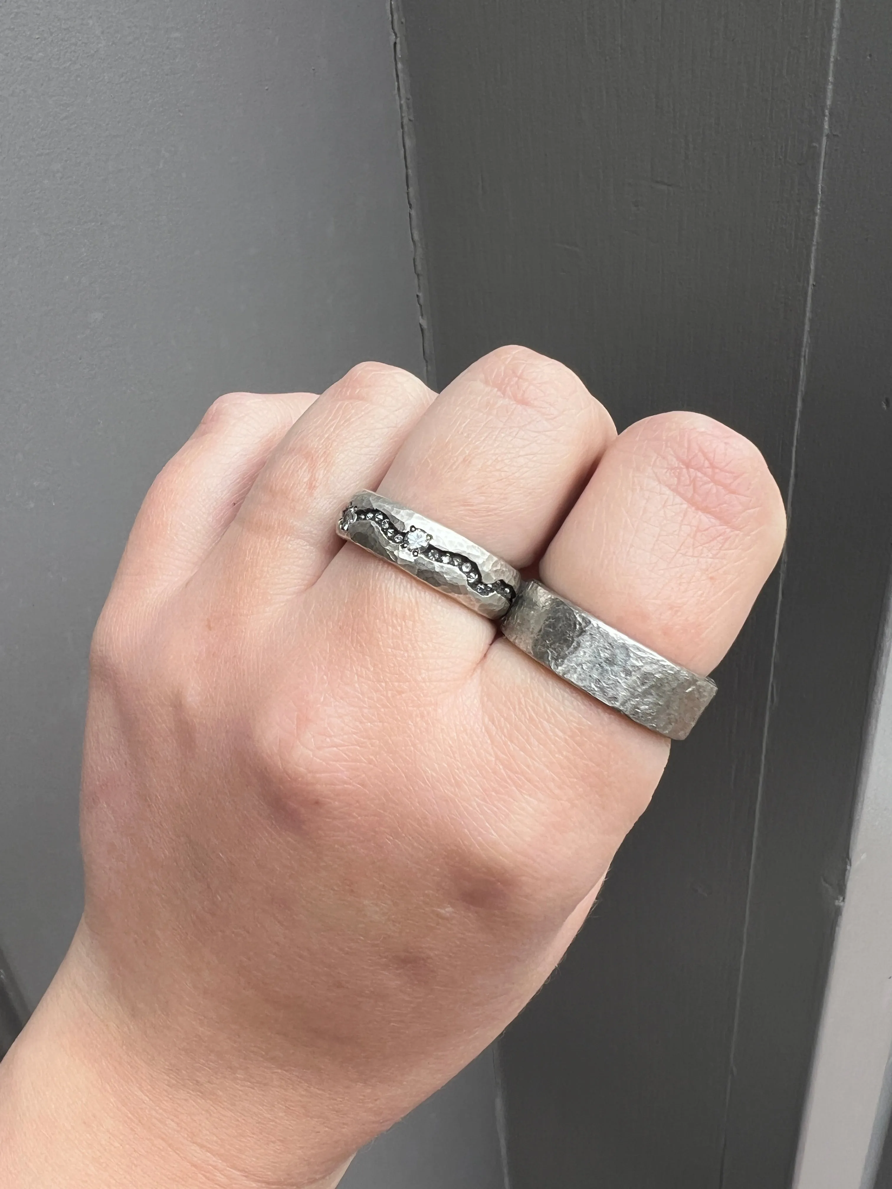 Hammered Band, Platinum Wrap