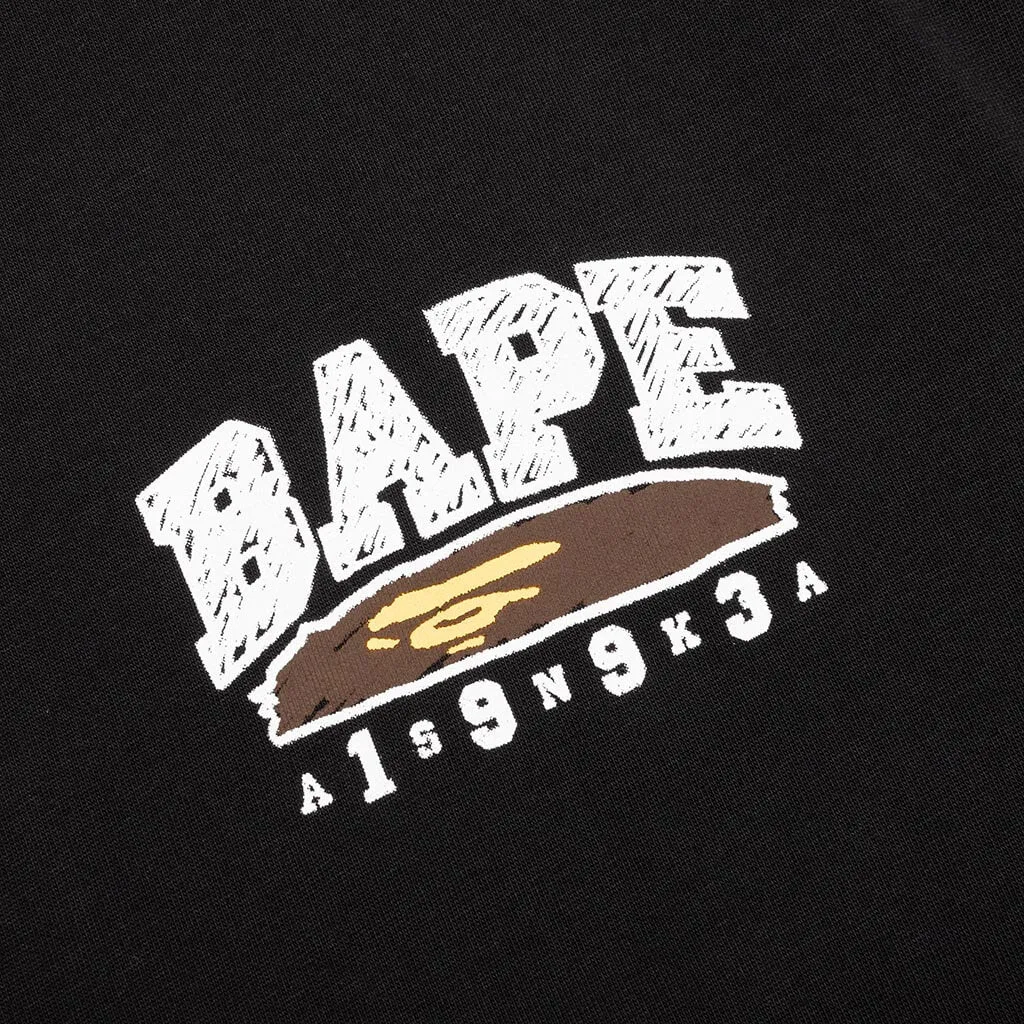 Hand Draw Bape Relaxed Fit Tee - Black