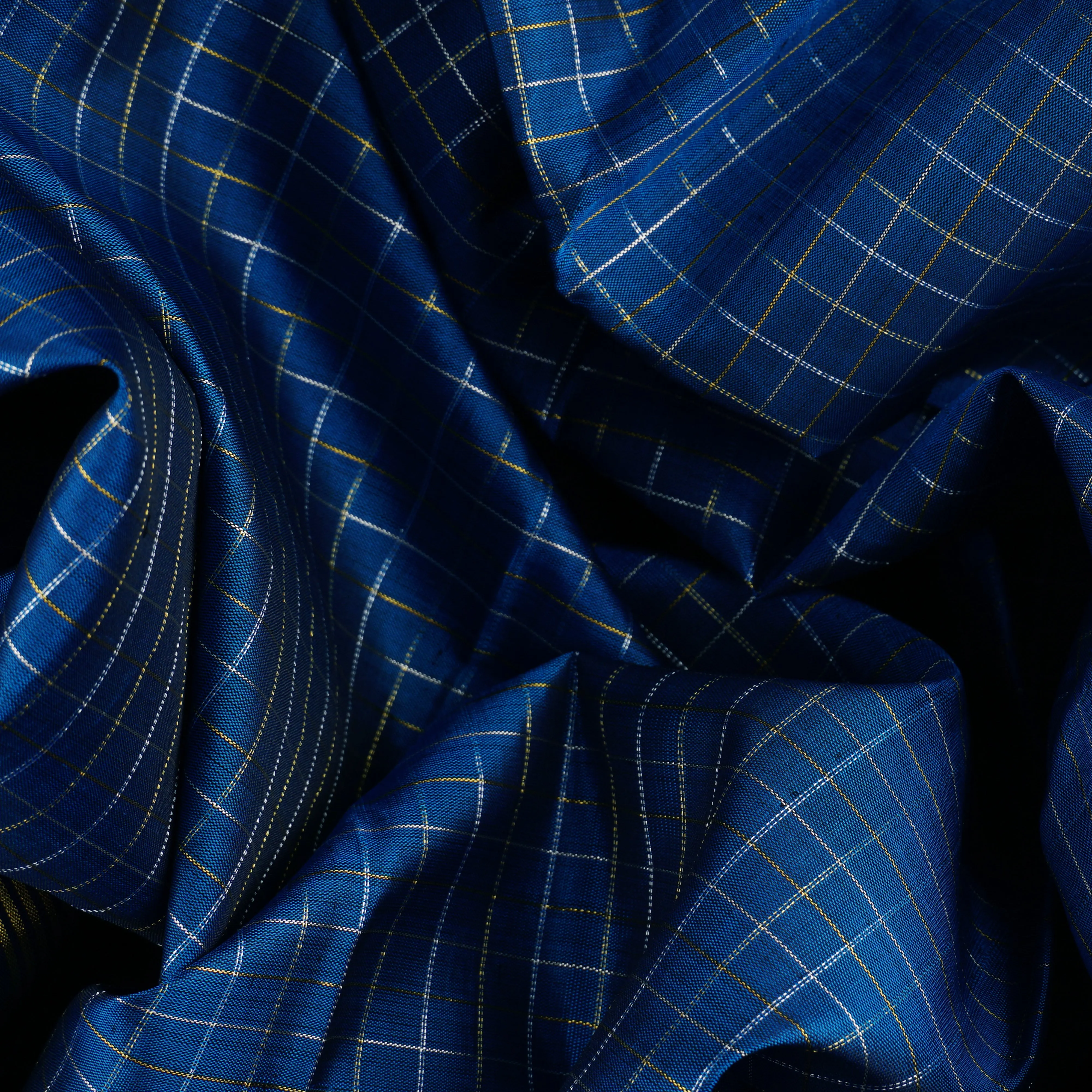 Handwoven Blue Kanjivaram Silk Saree - 1835T005759DSC