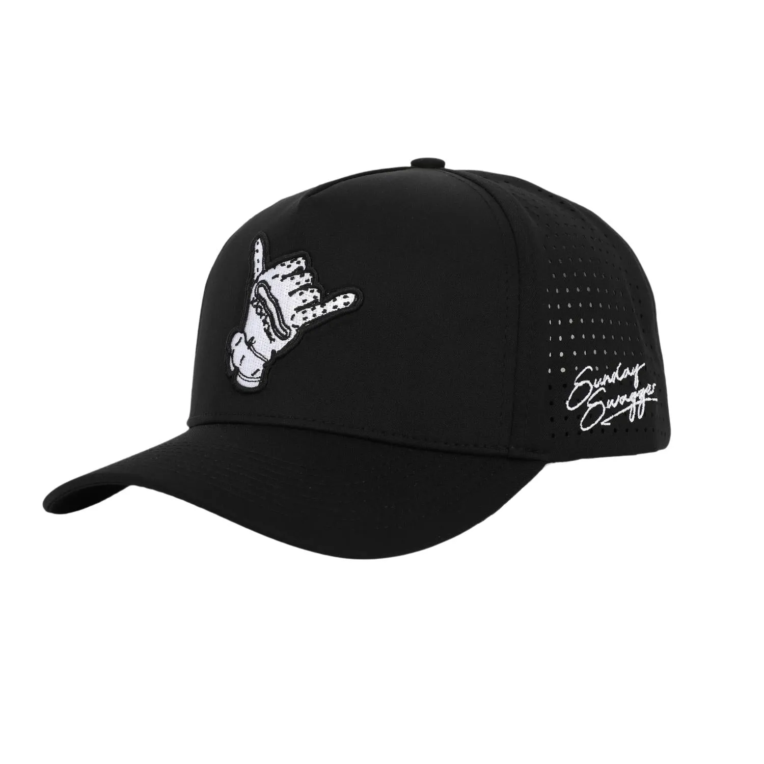 Hang Loose Snapback Hat - Black